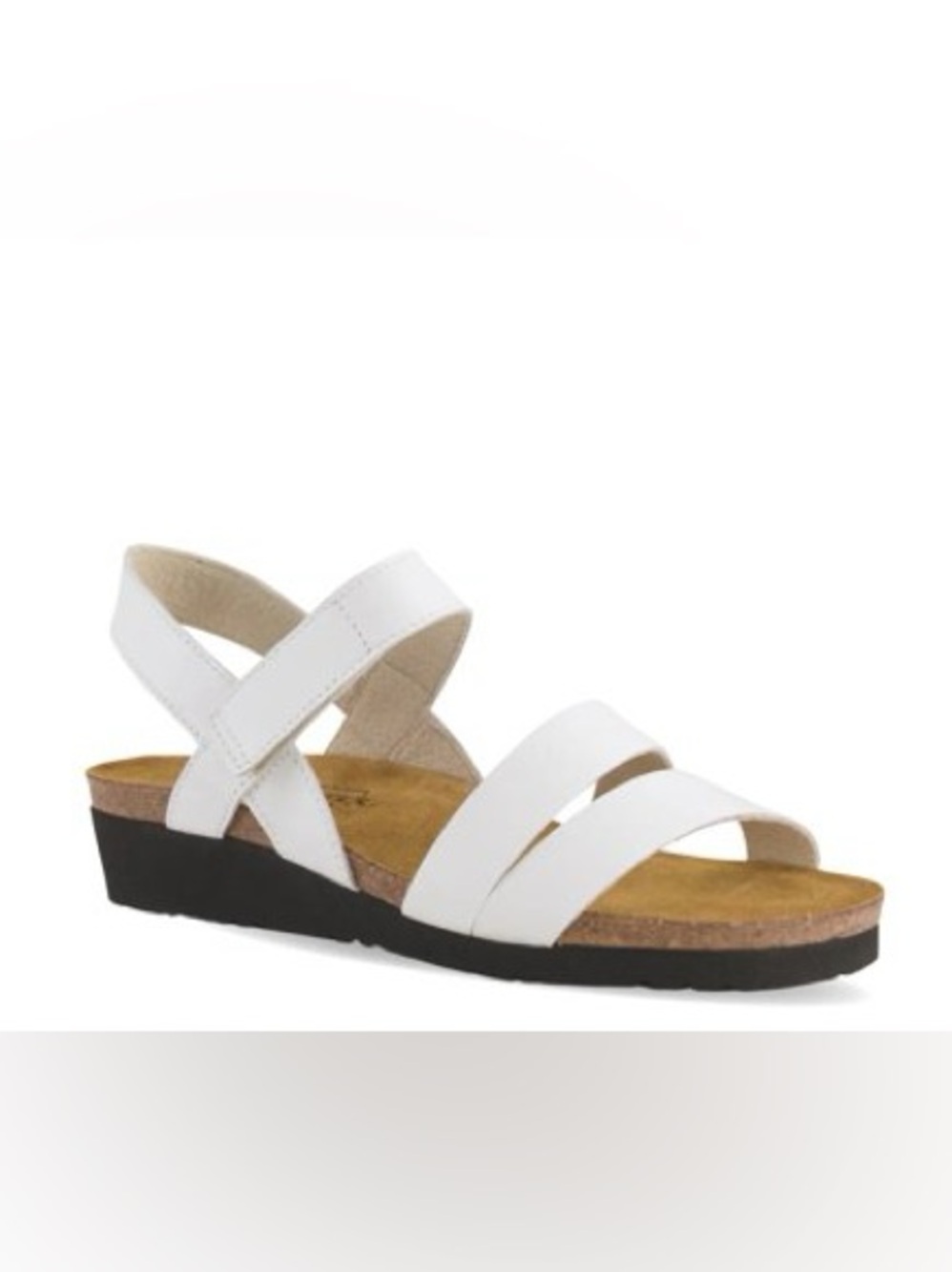 Naot Kayla Wedge Sandal in White Leather Sz 7